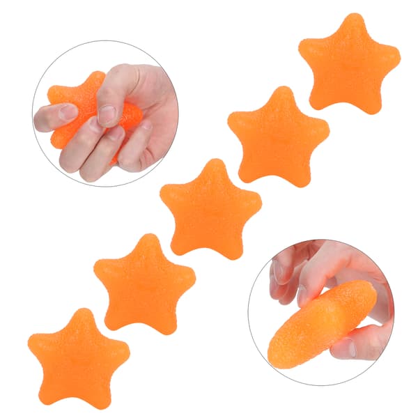 5 stjärnformade handgreppsbollar handledsfingerstyrketräning stressavlastningsboll orange 20 grader