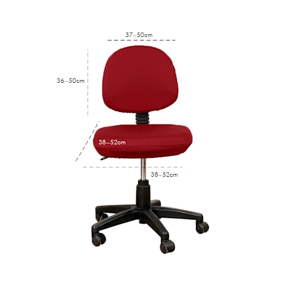 2 stk Universal Computer Office Chair Ryggstøtte Deksel Beskyttende Stretchable Roterende Drafting Chair Slipcover Rød Red