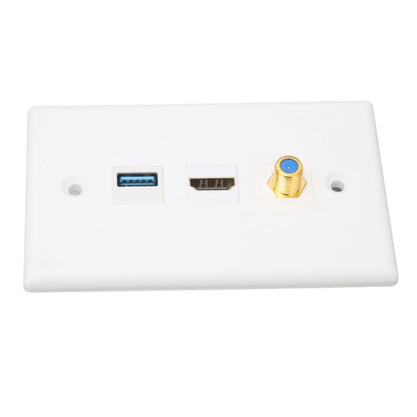 HD Multimedia Interface Ethernet Väggplatta Lödfri HD USB3.0 TV F Typ Väggplatta för Projektor Datorer