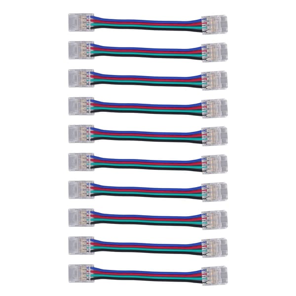 10 stk. LED-strip lysstikssæt 4Pin 10mm hurtig forbindelse stærk kompatibilitet LED-strip tilbehør