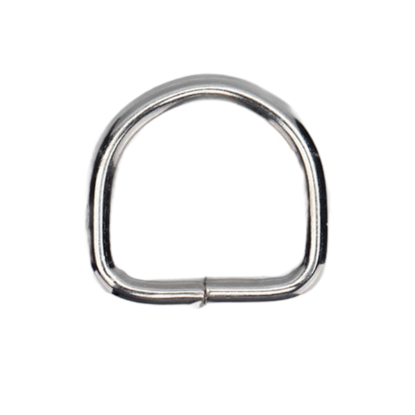 50 stk D-ringer i premiumjern, solide, holdbare, falmefrie, utsøkte, brede bruksområder, metall D-ringer for vesker, klær, lommebok, sølv 2x11x11mm
