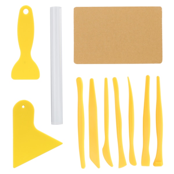 11 stk. lerredskaber Akryl Mud Stick Rubbing Clay Board Carving Scraper Craft Tools til børn