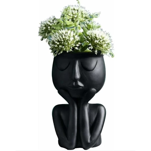 Nordic Style Black Face Blomsterpotte Sukkulent Planter