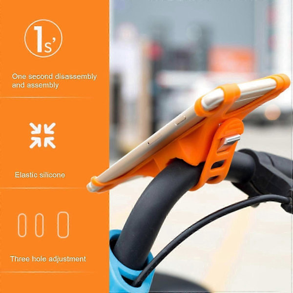 Cykeltelefonhållare Cykel Smartphone Fäste Halkfri Design Ultralätt Mjuk Elastisk Universal Orange Stor