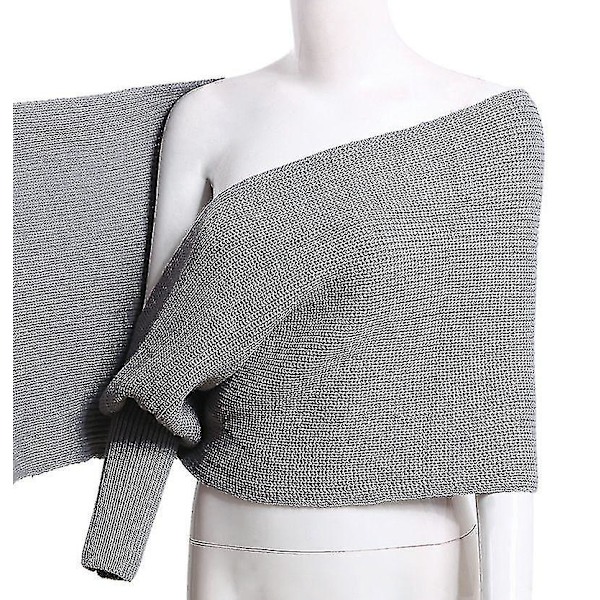Stickad Damtröja Halsduk Wrap - Vintervarm Vit