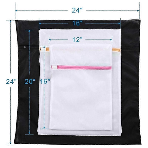 Sett med 5 vaskeposer i netting - 1 ekstra, 2 store og medium, kompatible med bluse, strømper, undertøy, reise