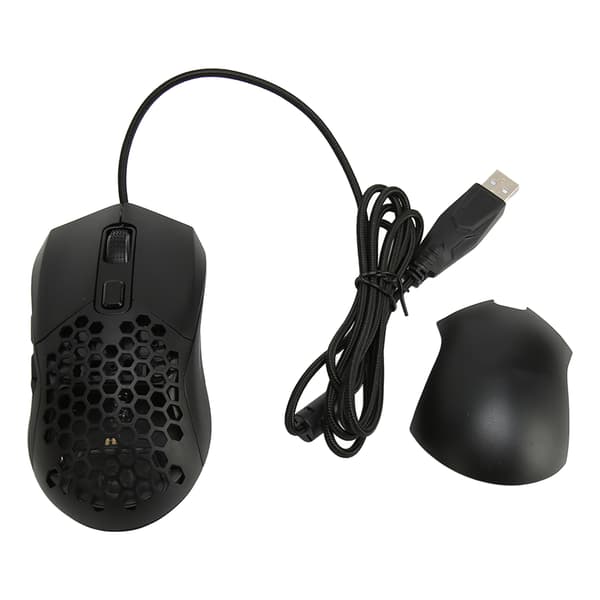 Honeycomb Gaming Mus RGB-baggrundsbelysning 6 Programmerbare knapper 7200 DPI Letvægts Ergonomisk Kablet Gaming Mus til PC Sort