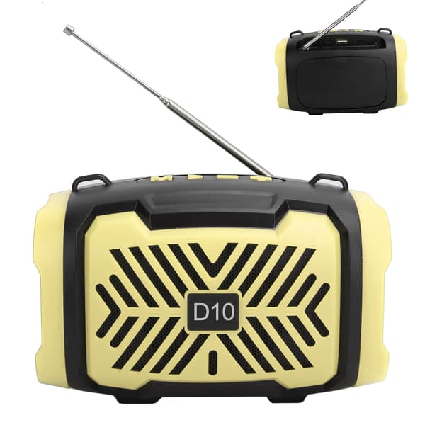 D10 Bluetooth V5.0 trådløs højttaler USB Micro højttaler med lysrem understøtter FM Gul
