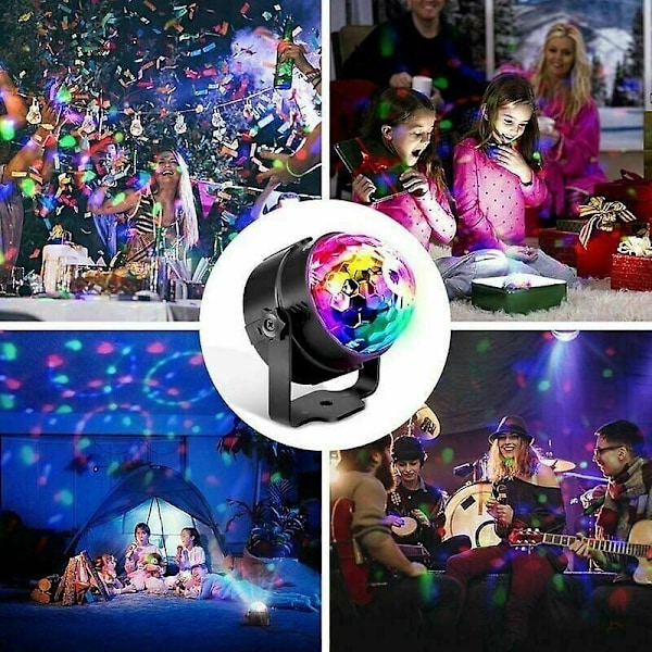 Bilbelysning - Röstaktiverad discokula, 7-färgad discokula, 8,5*9,5cm