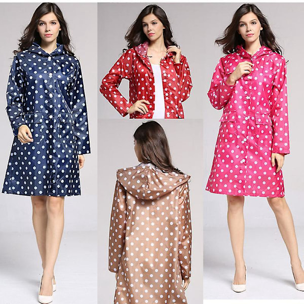 Regnjacka för damer, vattentät, lång regnkappa med huva, vindjacka, lätt regnrock, rese-trenchcoat med huva, XL