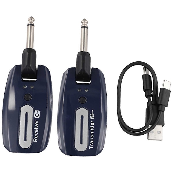 Trådlöst gitarrsystem USB Uppladdningsbar Gitarrsändare Mottagare, A