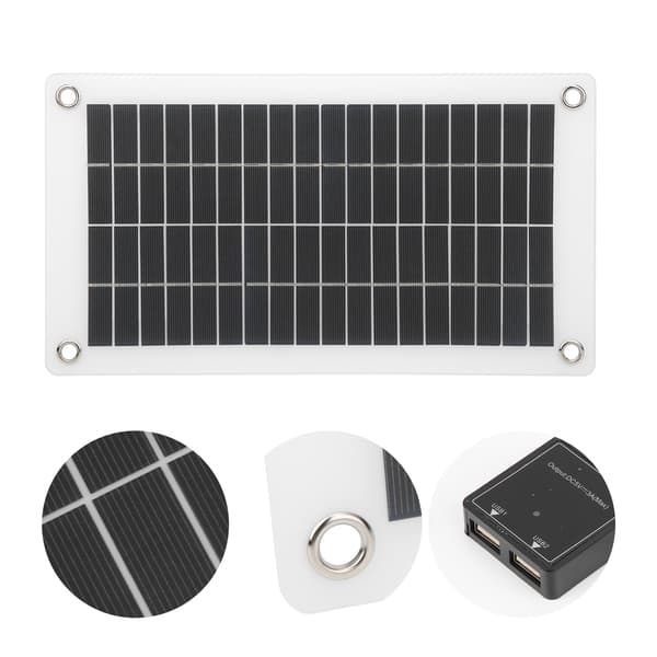 10W 18V solcellepanelmodul 12V telefonlader Halvfleksibel dobbel USB-DC-utgang
