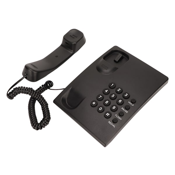 Bordtelefon med ledning for veggmontering, fasttelefon for hjemmekontor, håndfri, dempingsfunksjon, oppringing av siste nummer, P T-modus