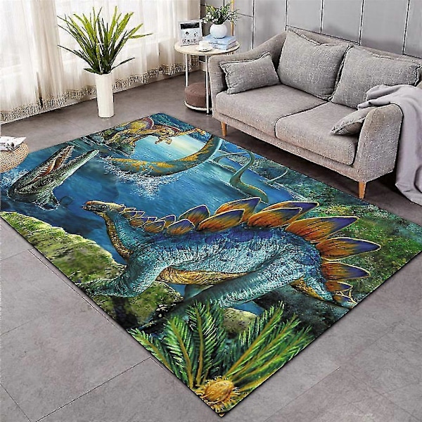 Mattor i nordisk stil 3D Dinosaurie Tryck Tjockare Matta För Vardagsrum Sängsida Sovrum Fjäder Matta Hushålls Flannel Matta/mattor13 90cmx150cm