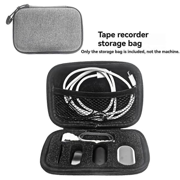 Hårdt etui til PLAUD NotePin AI stemmeoptager til optager, magnetisk nål, klips, dock, armbånd og etui Grå
