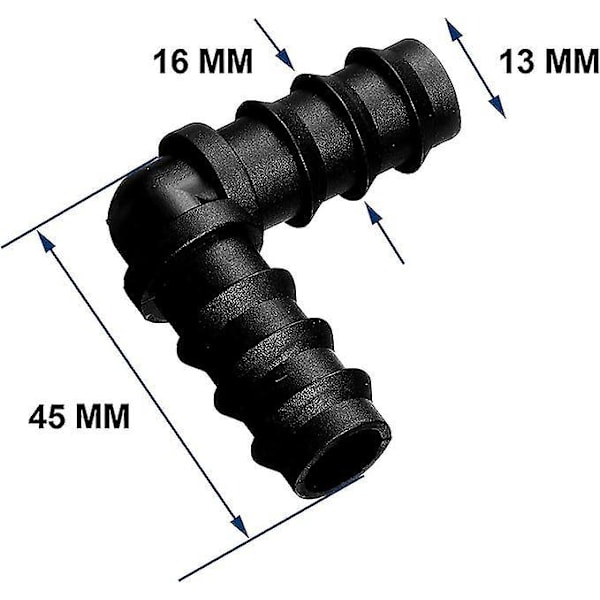 Rørkoblinger til 16 mm Vandingssystem (Albue)