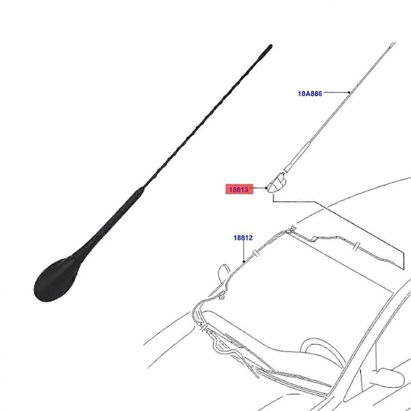 Bil Tak Radio Antenn Stång för Transit Buss Connect Fiesta