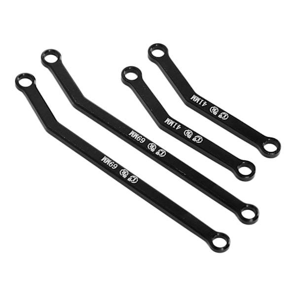 Hög frigång RC-chassi länkar set för AXIAL SCX24 1/24 RC Crawler bil aluminiumlegering RC styrlänkar dragstänger svart