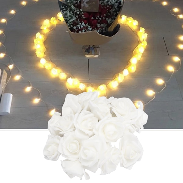 3 meter 20LED USB konstgjorda blomster ljusslinga ros fe-ljus för alla hjärtans dag bröllopsdekoration varm vit