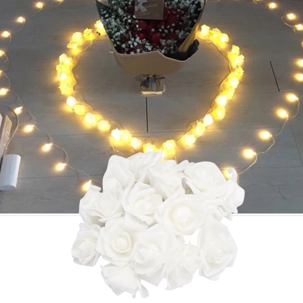 3 meter 20LED USB konstgjorda blomsterslingor Rose Fairy Lights för alla hjärtans dag bröllopsdekoration Varm vit