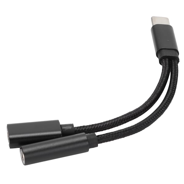 Puhelinääniadapteri Type C - 3,5 mm latauskuulokeadapteri 2-in-1-muunnin Xiaomi/HuaweiBlackille