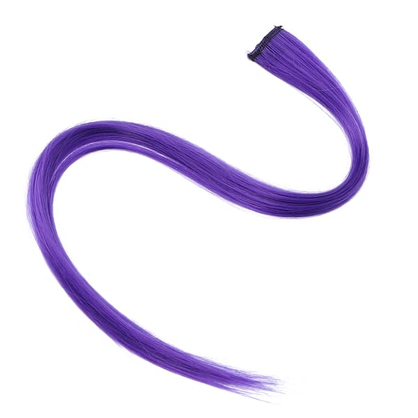 Farvede Hår Extensions Highlight Syntetisk Hårstykke Clipin Hår Extensions til Piger (Lilla#1)