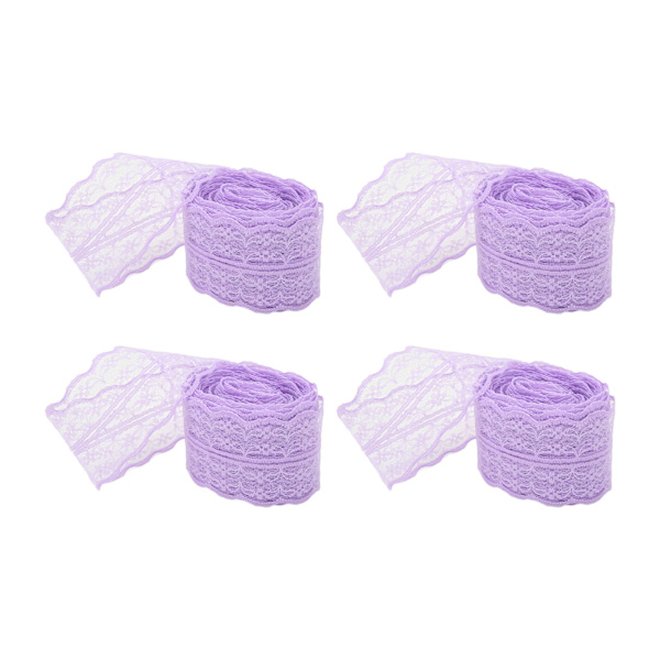 4 st spetsband i nylon, retro, dekorativa tillbehör för presentförpackningar, dekoration, lila