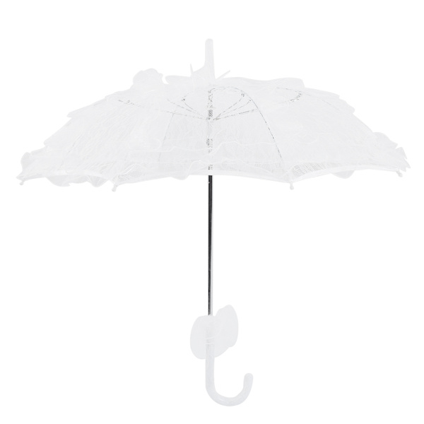 Hvid Mini Brude Blonder Parasol Bryllup Tilbehør Banket Scene Fotografi Rekvisit