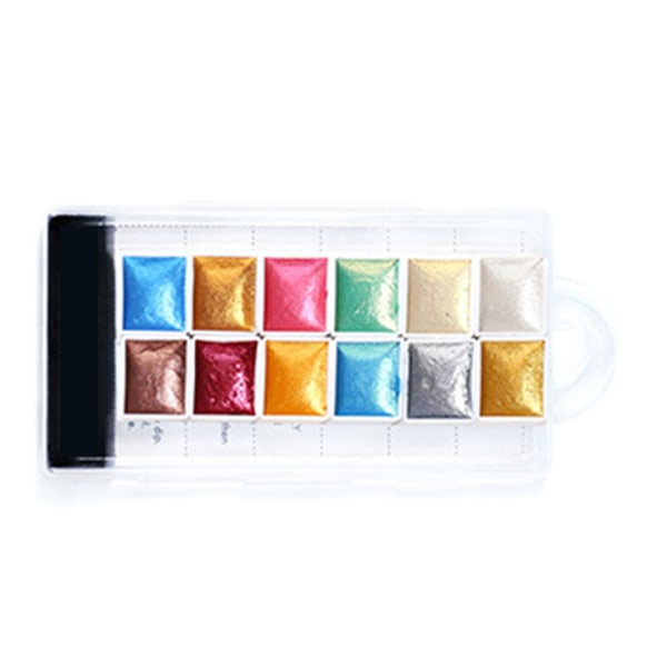 Solid akvarelfarvesæt 12 farver akvarelpigmentpalette til gør-det-selv-neglemaling BSC05