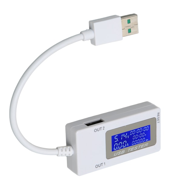 Dubbel USB-testare Mini Digital 4‑30V Spänning 0‑5A Ström 0‑150W Effekt DC USB Ström Mete för Telefon