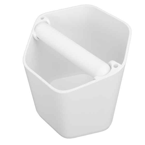 Kaffe Knock Box Stor Kapacitet Kaffegrums Knock Box med Knock Bar og Skridsikker Base Hvid
