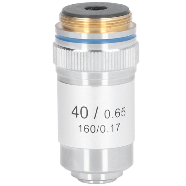 Akromatisk mikroskopobjektiv 40X høy forstørrelse 20,2 mm grensesnitt Standard RMS Sølv