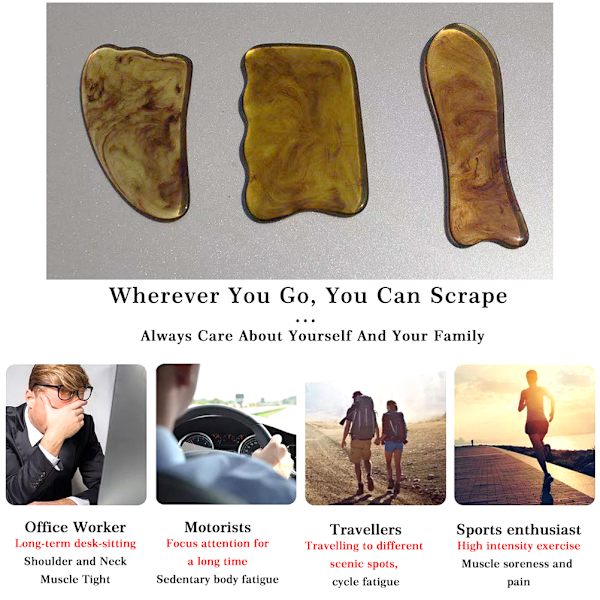 Gua Sha skrapa massageverktyg Gua Sha bräda skrapa verktyg för ansikte och kropp