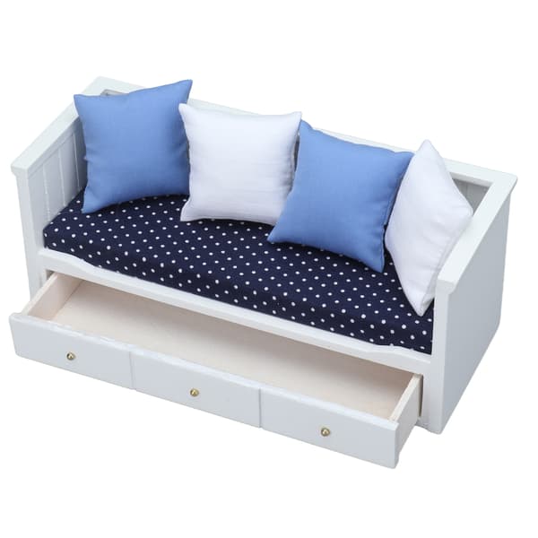 1:12 Dukkehus Sofa Leker Mini Tre Møbler Modell Dukkehus Soverom Stue Dekorasjon