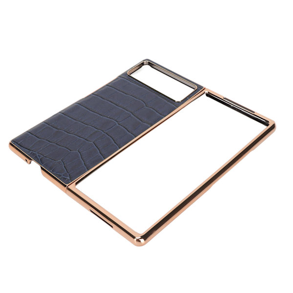 Fällbar telefonfodral för Xiaomi MIX Fold 2 Nano läder krokodilskinnmönster Anti Scratch telefonskyddsfodral Blå