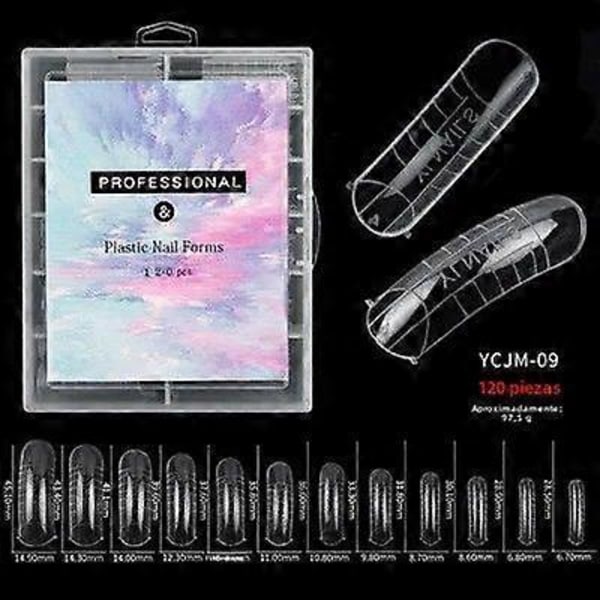120 st/set Nagelsystem Snabbväxande Gel Duplicator Former Täckt Över Nagel Förlängning Klar Plast9