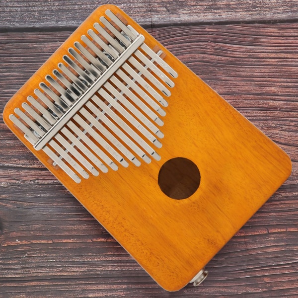 17 nycklar Kalimba Mahogny EQ Thumb Piano Inbyggd pickup med bärväska - Ren HornYellow