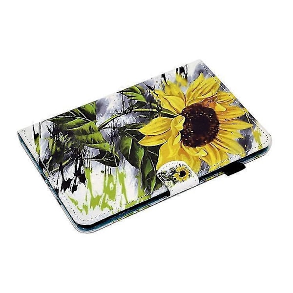 Malt Mønster TPU Horisontal Flip Lær Beskyttelsesdeksel For Kindle Fire Hd 8 2020 Zekai Solsikke