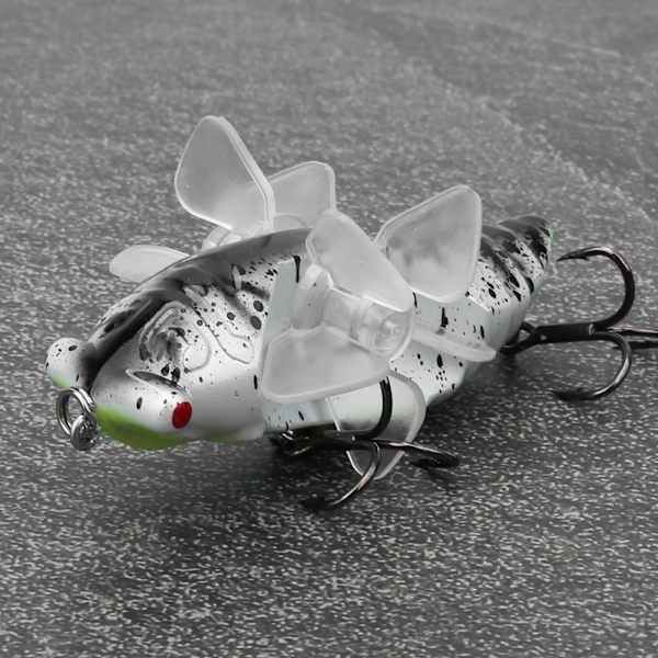 Hårde fisk lokke Bionic Cicada Shape fiskeagn med roterende spins Propel diskant krog 7,5 cmY238-6