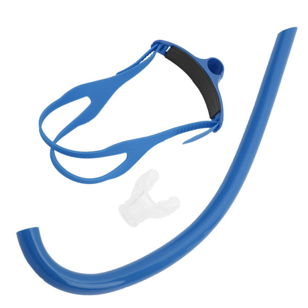 Simning frontmonterad snorkel med silikonmunstycke Simträningsandning GearBlue
