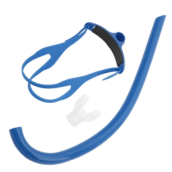 Svømmefrontmonteret snorkel med silikonemundstykke Svømmetræningsåndedræt GearBlue