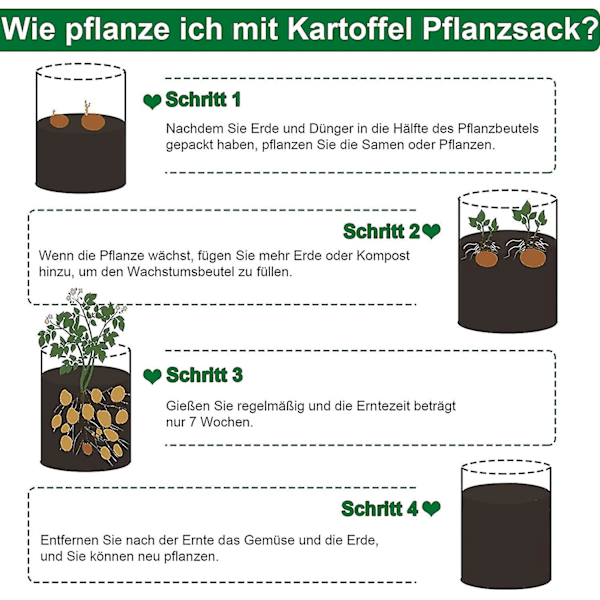 10 gallon kartoffelplantningspose, plantepose til blomsterpotter med robuste håndtag og visualiseret klap, tykke non-woven potter