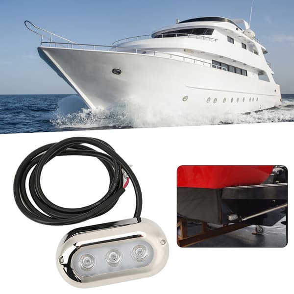 LED Under vann Lys Vanntett Marine Båt Yacht Bunn Hale Lampe Blått Lys