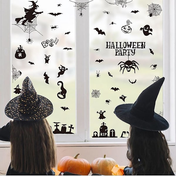 Edderkoppnett Flaggermus Veggklistremerker - Skummel Halloween Temafest Dekorasjon