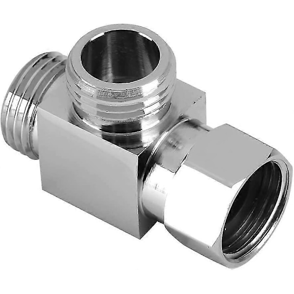 Dusj T-adapter 3-veis fordeler slangeadapter kobling T-stykke, T-form adapter kobling G1/2\" krom messing fordeler for vinkelventil slange, dusjarm D