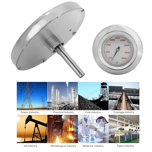 Bimetalltermometer 50-450 ℃ för grillugn