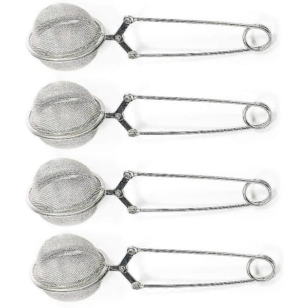 Te-si med håndtag til løs te og krydderier til gløgg, rustfri stål-si, perfekt pincet-tebold, te-infuser, tefilter, te-tang