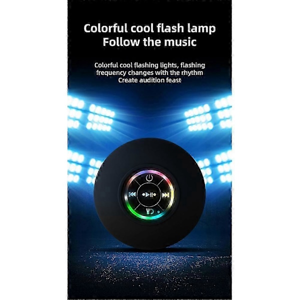 Mini Bluetooth Högtalare Vattentät Badrum Ljud Trådlösa Duschhögtalare RGB Ljus Bluetooth Sugpropp
