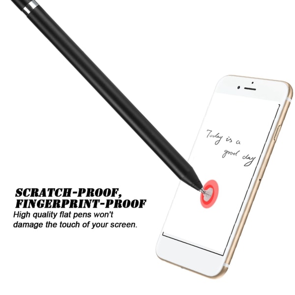 Kapacitiv skärm Touch Pen Stylus för Android/iOS/Windows/ipadpenil telefonplatta (svart)