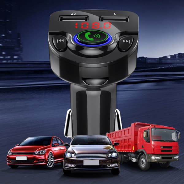 G32 12-24V Bluetooth FM Håndfri Minnekort MP3-spiller A2DP Biltilbehør Svart